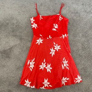 Brand New!! Cotton On Med Bright pinkish-red and white dress